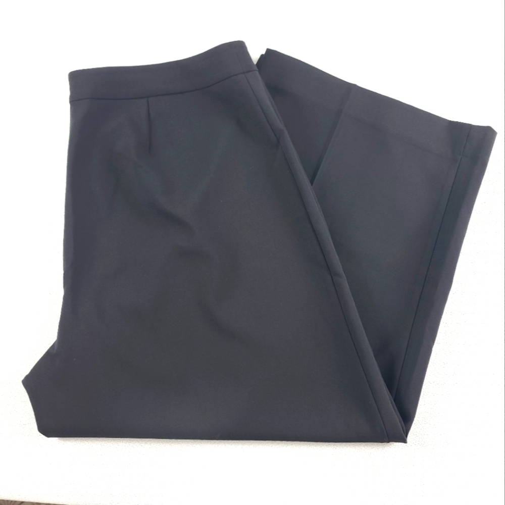 Vince Camuto Side Zip Cropped Wide Leg Ankle Pants Black 22W